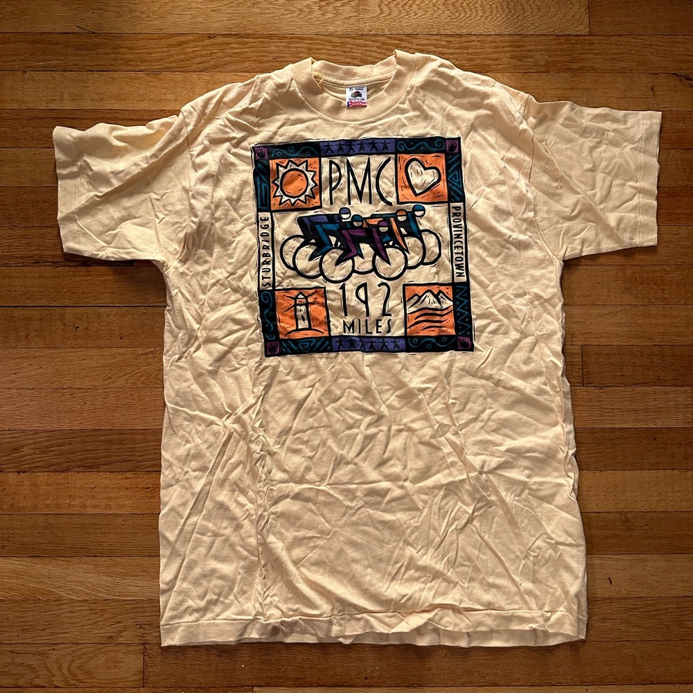 Vintage 1995 Pan Mass Challenge Bike Bicycle Graphic T Shirt Men's XL VTG PMC